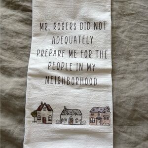 Altar'd State White Tea Towel with Charming House Print